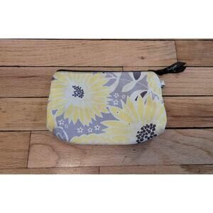 Thirty One Floral Sunflower Cosmetic Bag Small Purse Zip Pouch